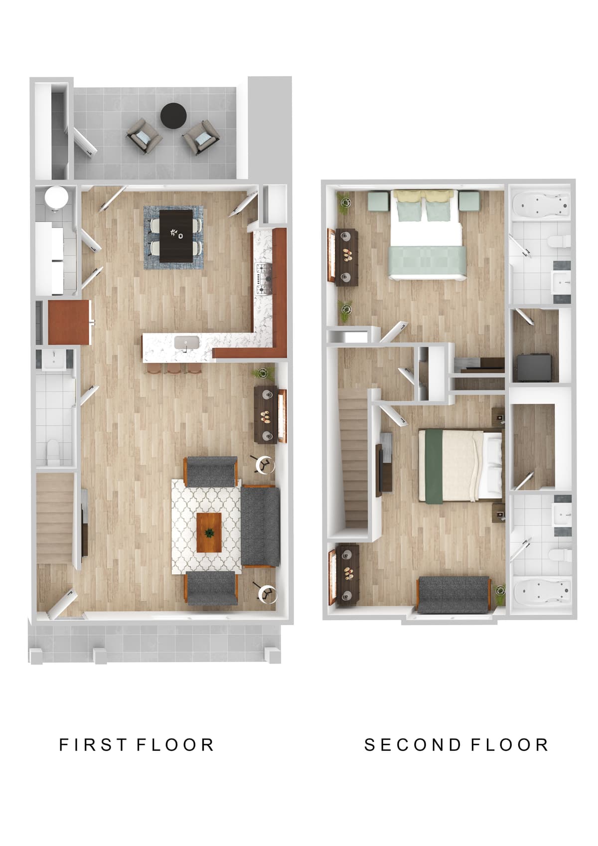 2 Bedroom - Kitchen in Rear